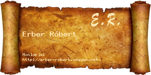 Erber Róbert névjegykártya